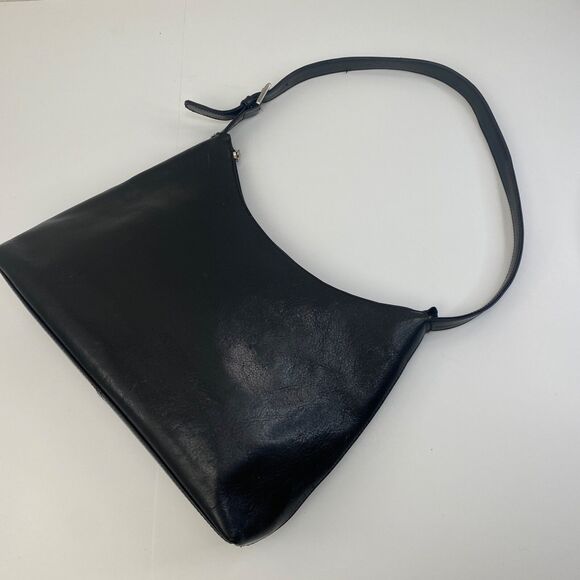 Black Leather Boho Shoulder Hand Bag Purse Pockets Boho Goth Career Travel Work - Picture 6 of 13